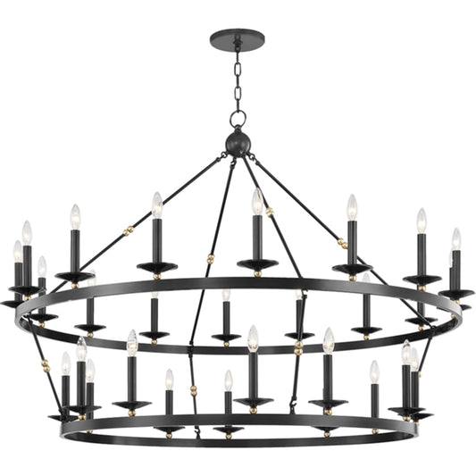 Allendale 28 Light Chandelier by Hudson Valley. Made from steel in a traditional style.