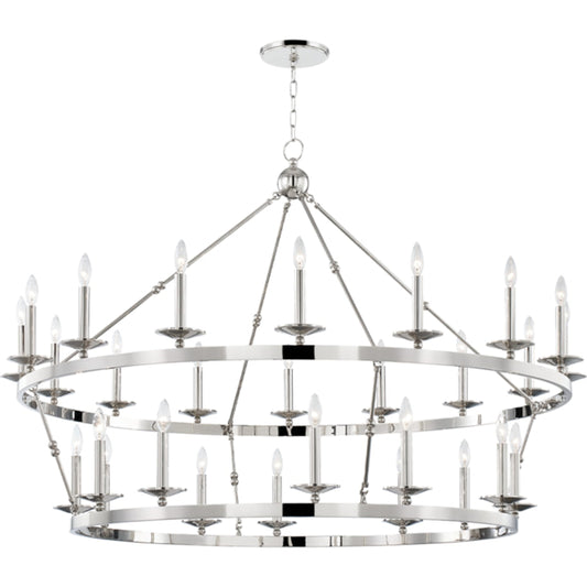 Allendale 28 Light Chandelier by Hudson Valley. Made from steel in a traditional style.