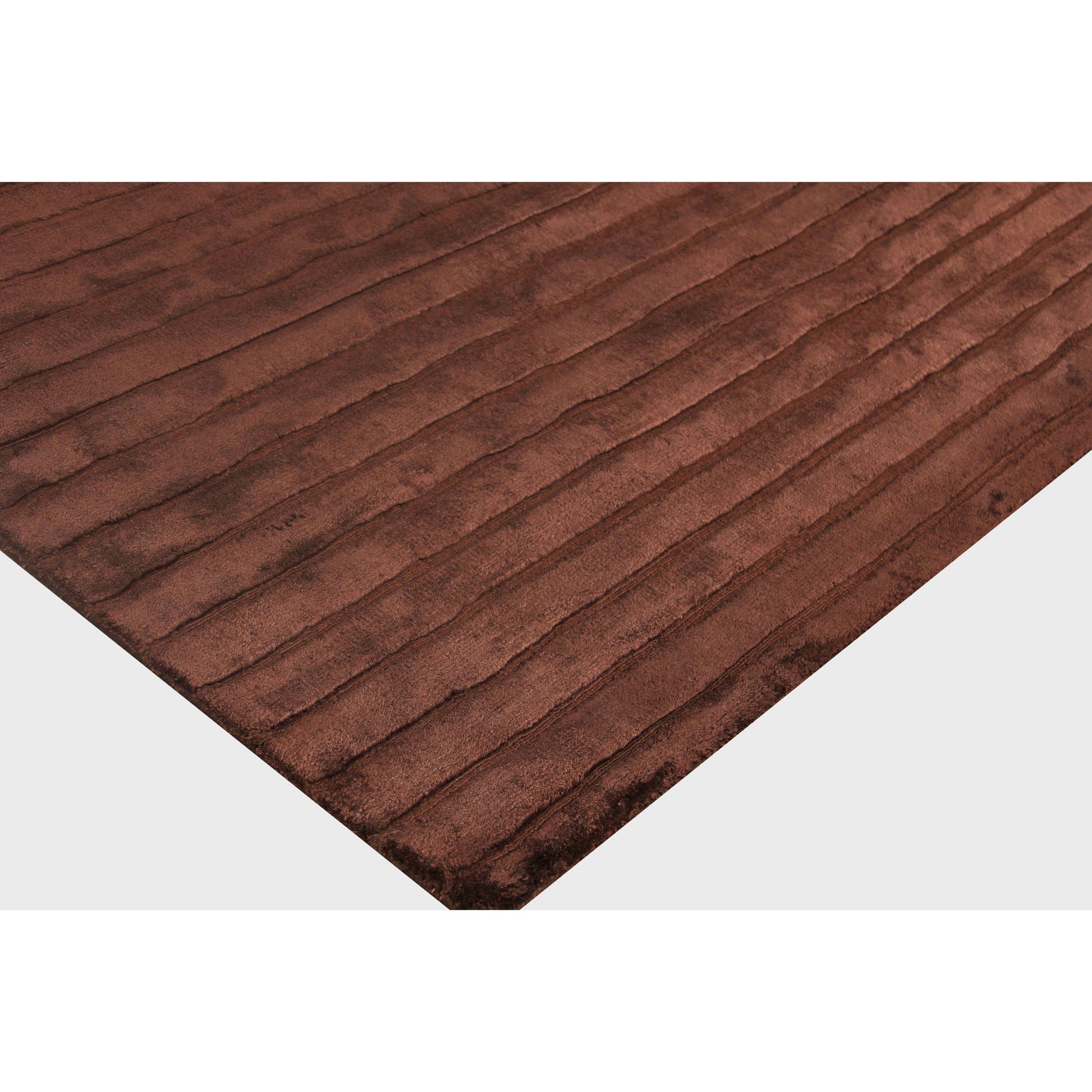 High Low Rug - Chocolate by Exquisite Rugs in chocolate. Made from viscose in a unique style.