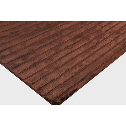 High Low Rug - Chocolate by Exquisite Rugs in chocolate. Made from viscose in a unique style.