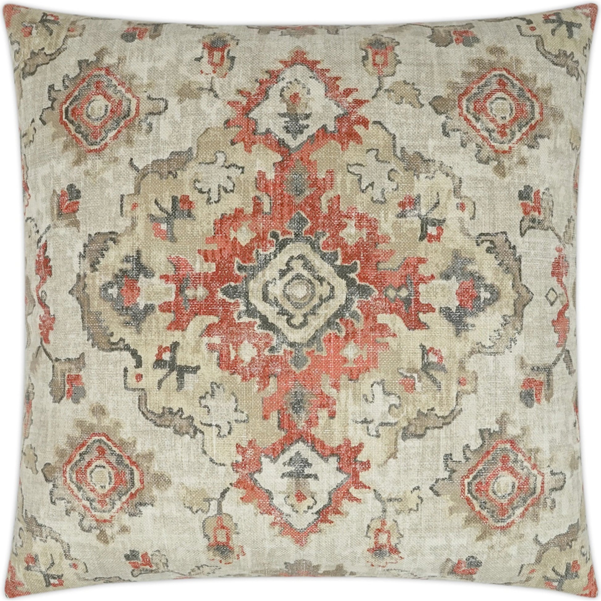 Kapoor by DV Kap Home in red, linen. Made from 75% cotton, 25% linen in a transitional style.