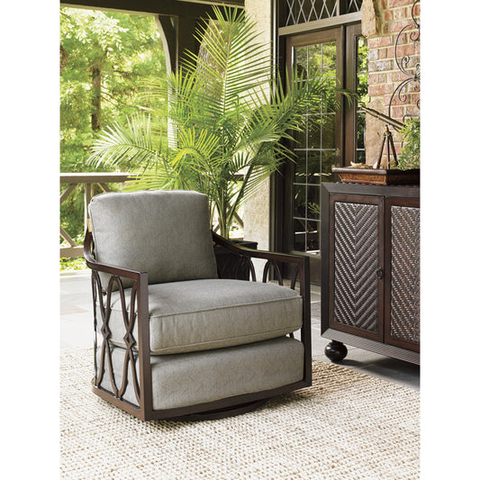 Royal Kahala Black Sands Swivel Chair by Tommy Bahama Outdoor. Made from unique in a coastal style.