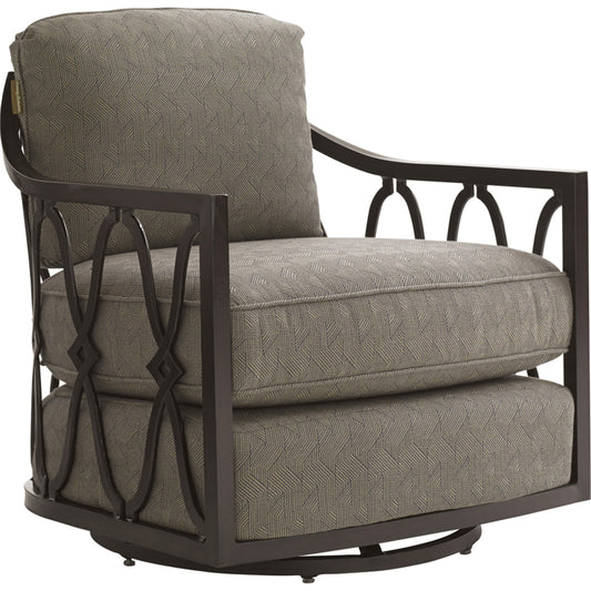 Royal Kahala Black Sands Swivel Chair by Tommy Bahama Outdoor. Made from unique in a coastal style.