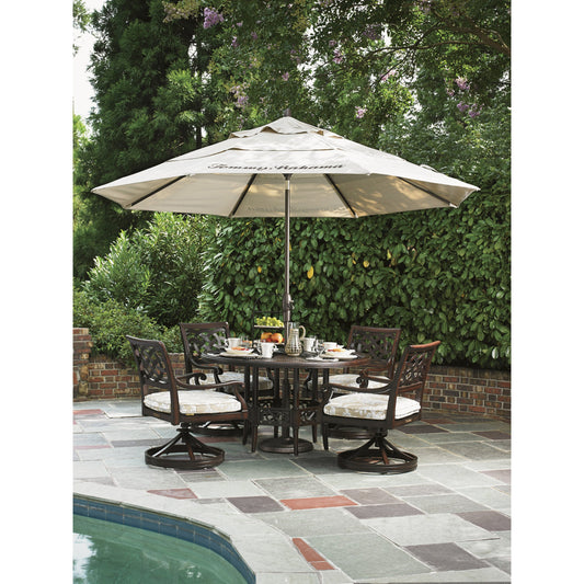 Royal Kahala Black Sands Dining Table With Cast Top by Tommy Bahama Outdoor in mocha. Made from unique in a coastal style.