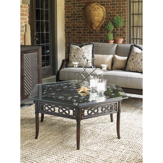 Royal Kahala Black Sands Royal Kahala Cocktail Table by Tommy Bahama Outdoor in brown. Made from unique in a eclectic & global style.