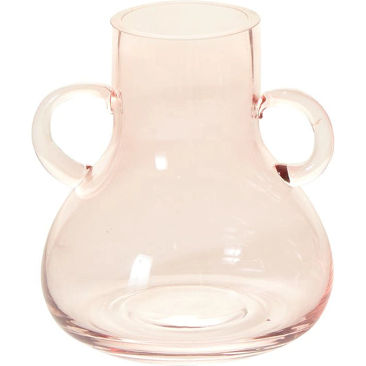Cadiz Vase by Accent Decor in pink. Made from glass in a modern style.