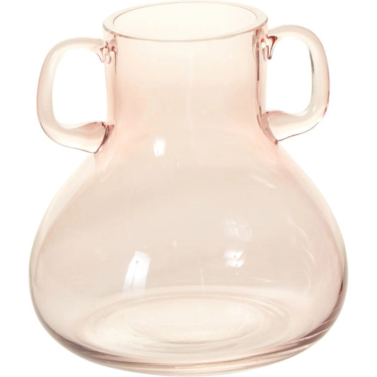 Cadiz Vase by Accent Decor in pink. Made from glass in a modern style.