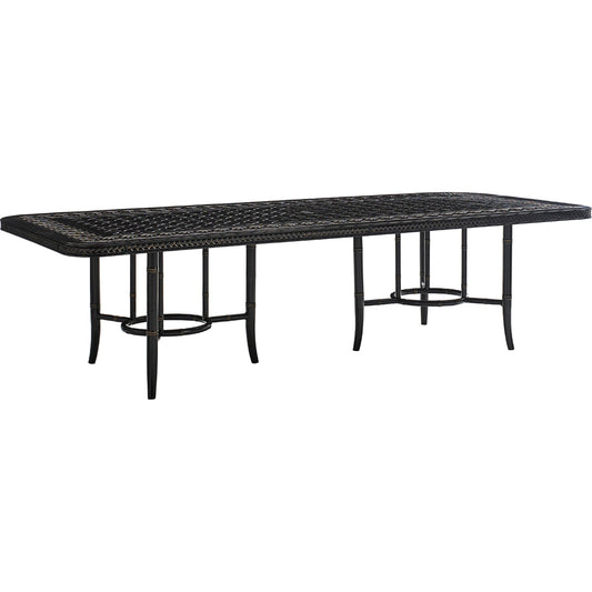 Marimba Dining Table With Cast Top by Tommy Bahama Outdoor in black, natural. Made from unique in a transitional style.