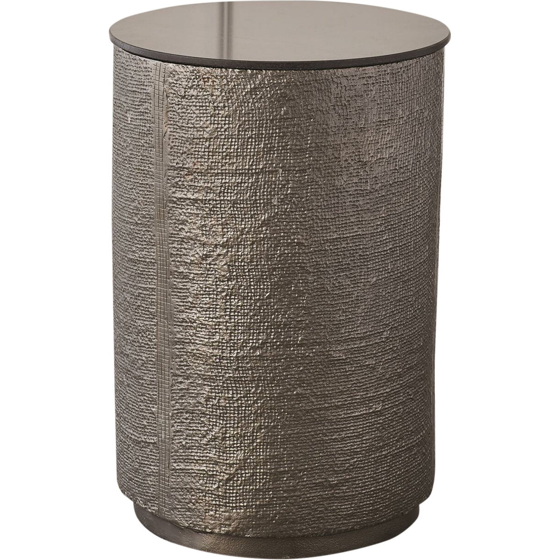 Hemp Etched Barrel Table by Global Views. Made from unique in a eclectic & global style.