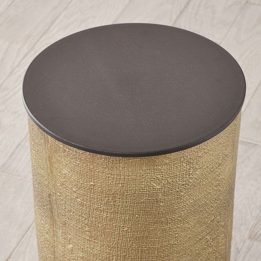 Hemp Etched Barrel Table by Global Views. Made from unique in a eclectic & global style.