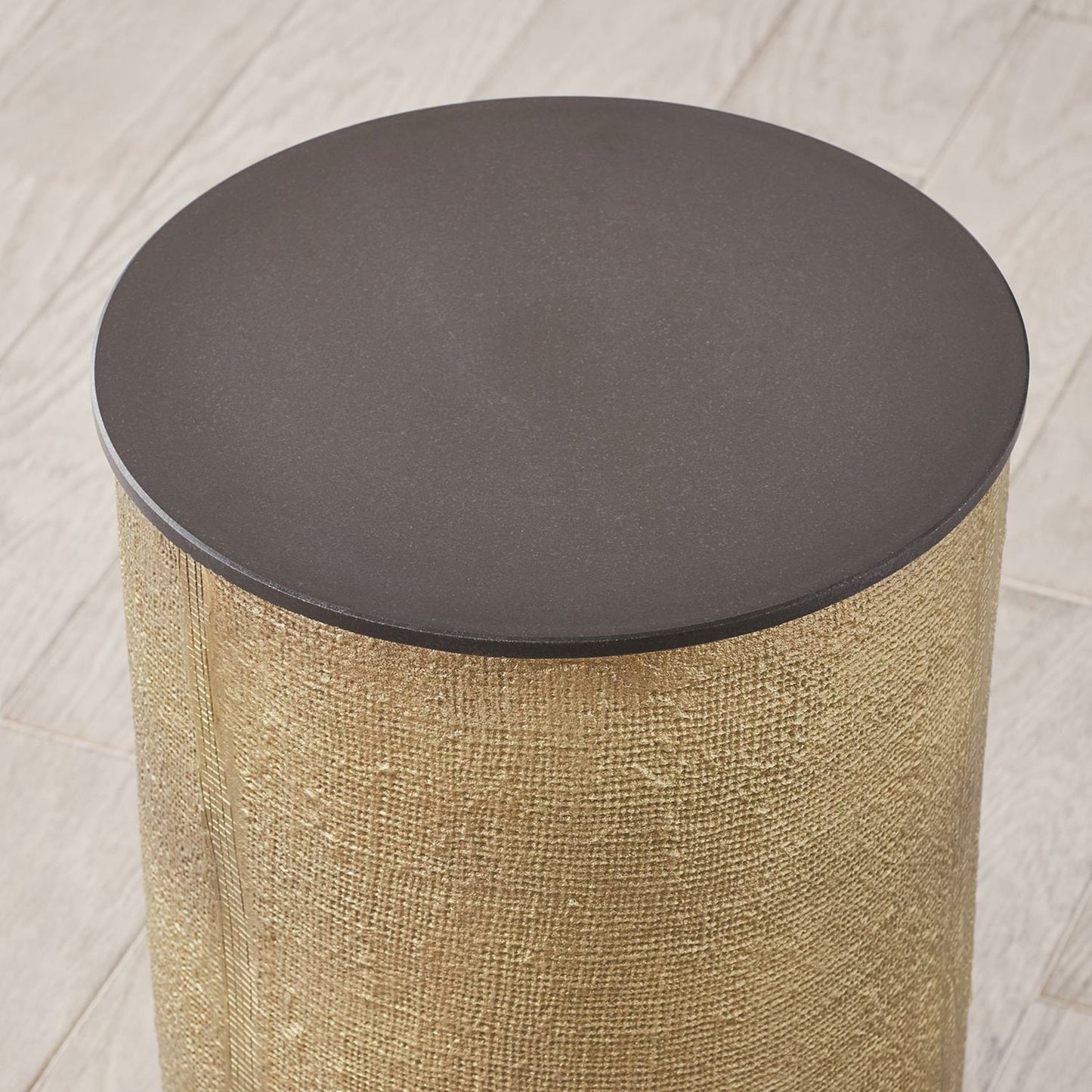 004 SI-2445849 | Closeup | Hemp Etched Barrel Table by Global Views. Made from unique in a eclectic & global style.