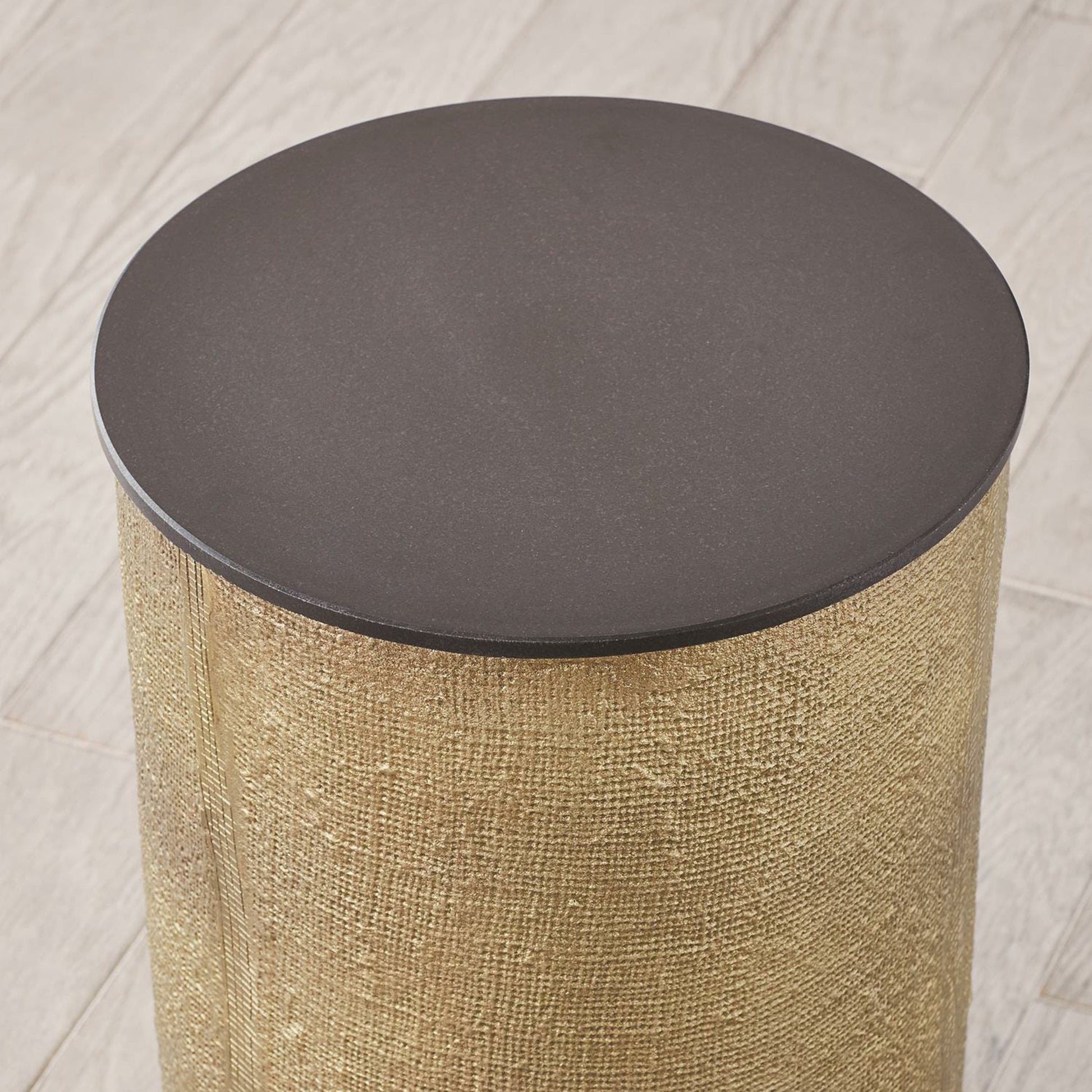 Hemp Etched Barrel Table by Global Views. Made from unique in a eclectic & global style.
