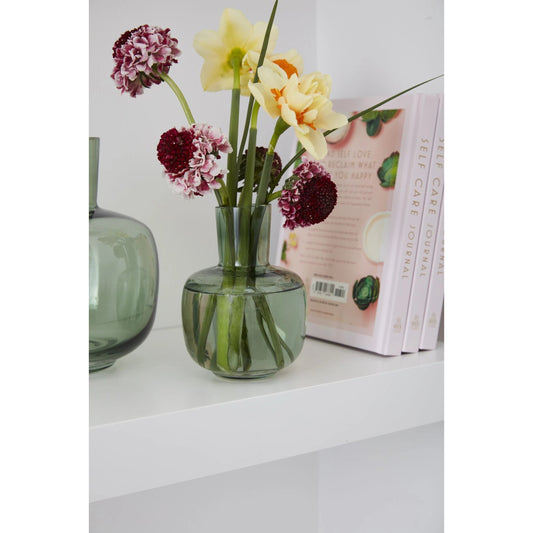 Hana Vase by Accent Decor in green. Made from glass in a modern style.