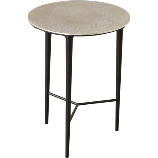 Circle Etched Accent Table by Global Views. Made from aluminium, iron in a modern style.
