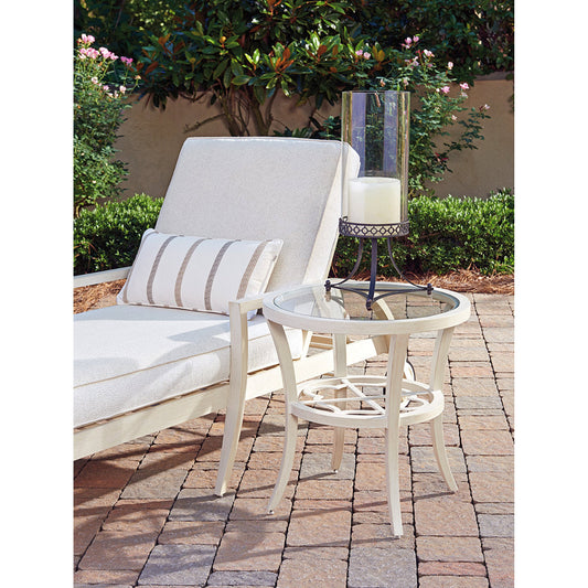 Misty Garden Round End Table by Tommy Bahama Outdoor. Made from unique in a transitional style.