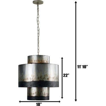 Cannery Tall Pendant by Varaluz in ombre galvanized. Made from ombre galvanized in a eclectic & global style.