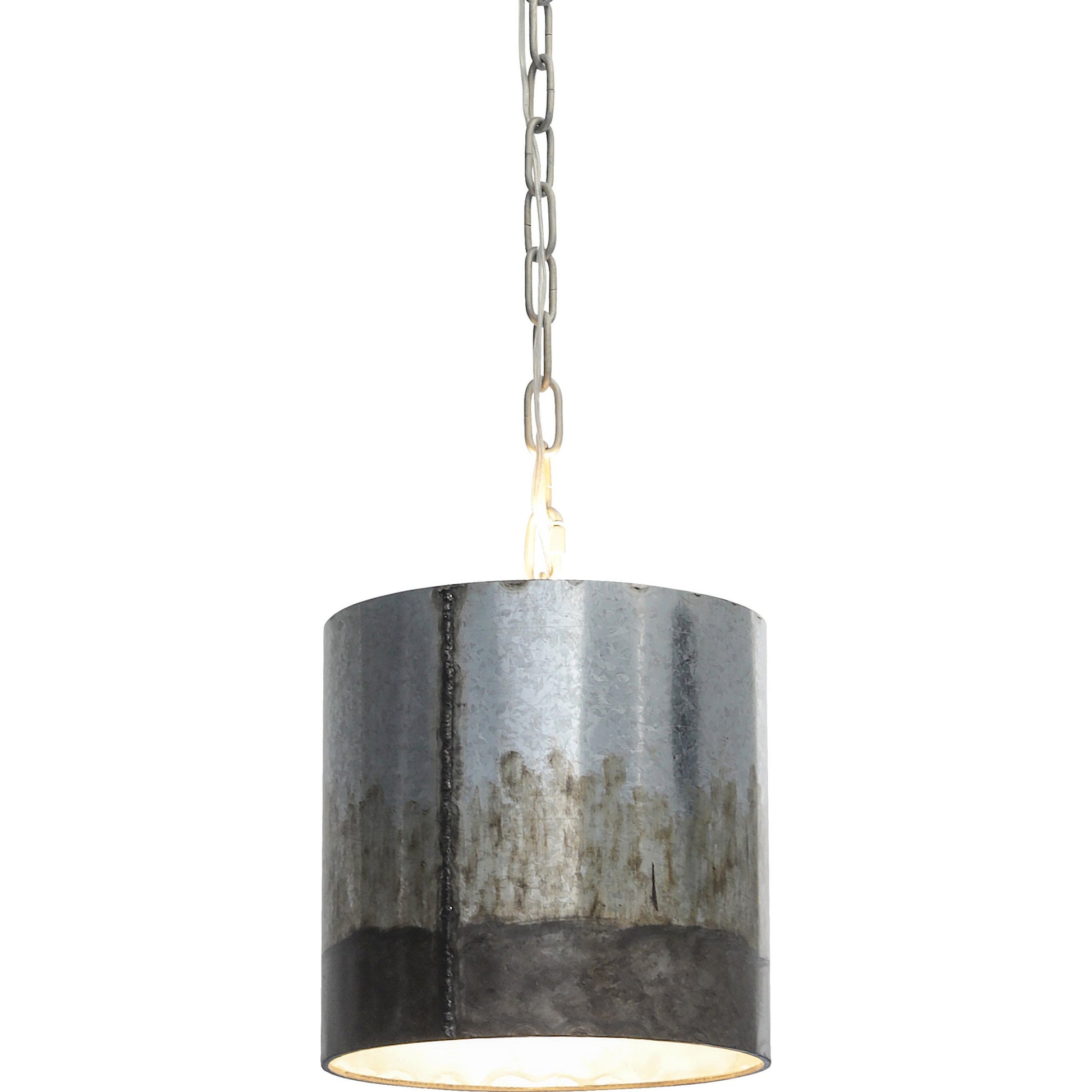 Cannery Mini Pendant by Varaluz in ombre galvanized. Made from ombre galvanized in a modern style.
