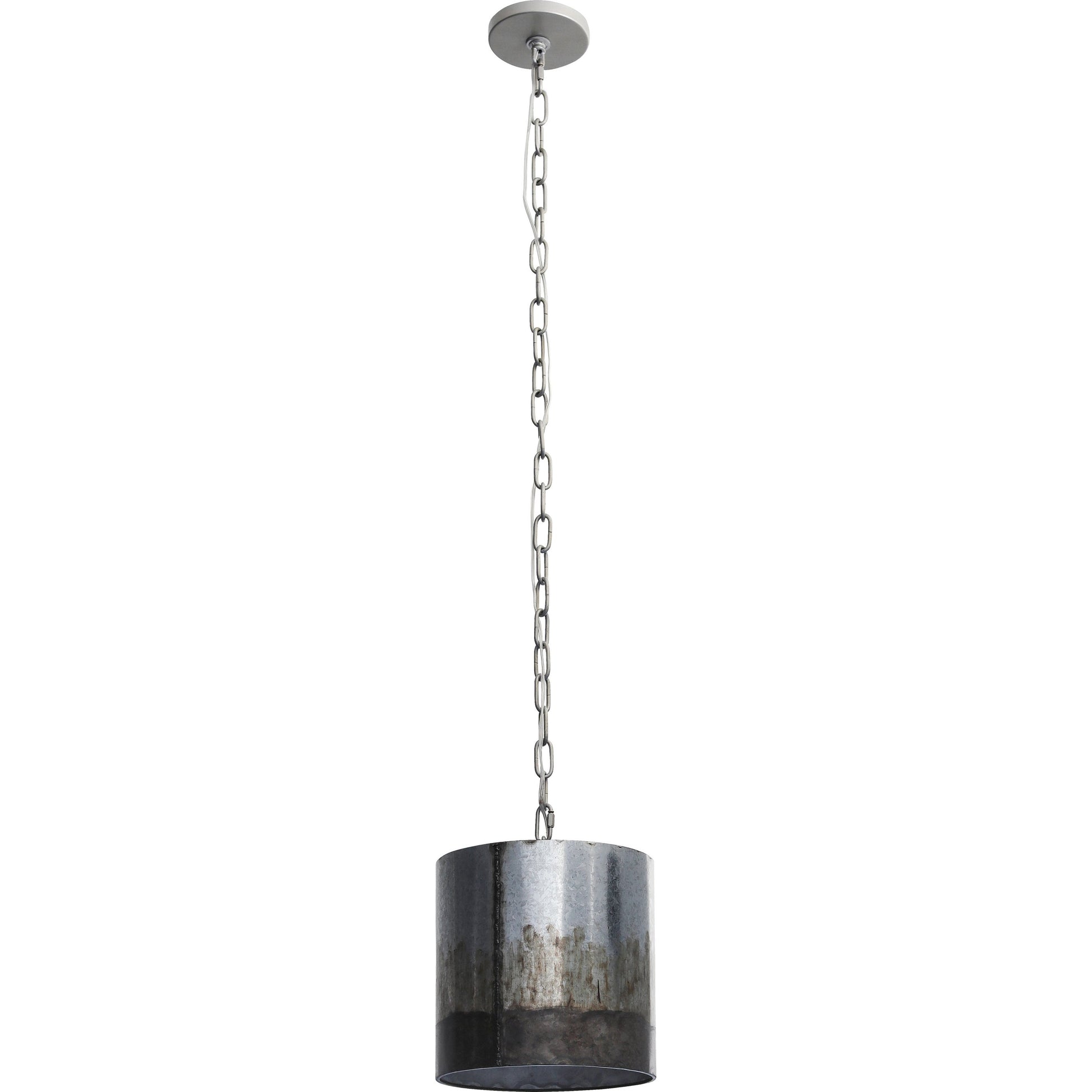 Cannery Mini Pendant by Varaluz in ombre galvanized. Made from ombre galvanized in a modern style.