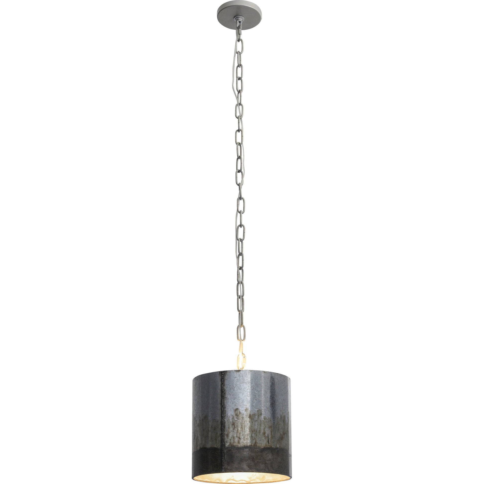 Cannery Mini Pendant by Varaluz in ombre galvanized. Made from ombre galvanized in a modern style.