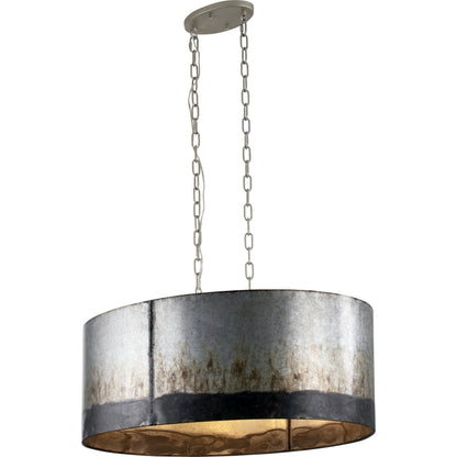 Cannery Oval Linear Pendant by Varaluz in ombre galvanized. Made from ombre galvanized in a modern style.
