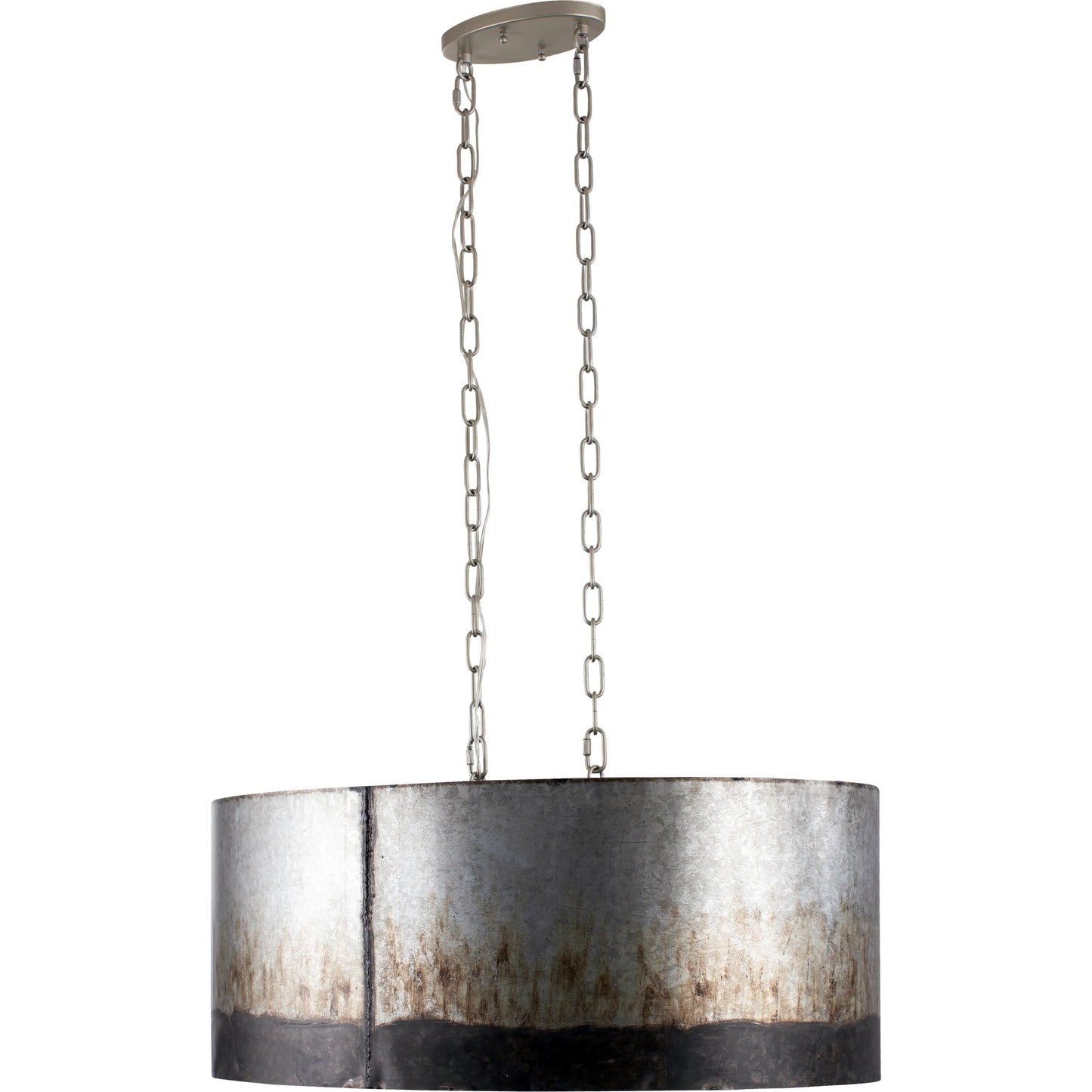 002 SR-817634 | Additional Silo | Cannery Oval Linear Pendant by Varaluz in ombre galvanized. Made from ombre galvanized in a modern style.