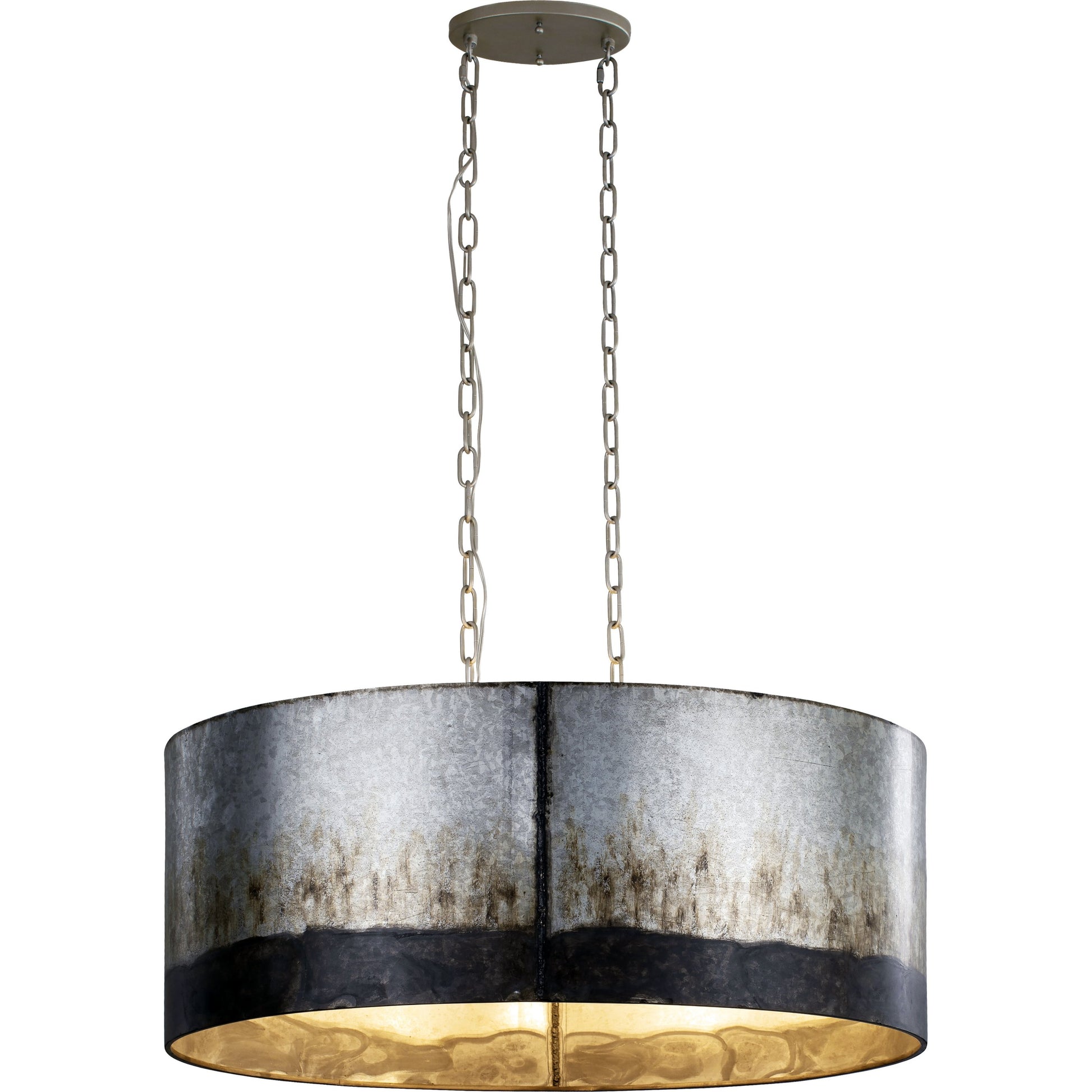Cannery Oval Linear Pendant by Varaluz in ombre galvanized. Made from ombre galvanized in a modern style.