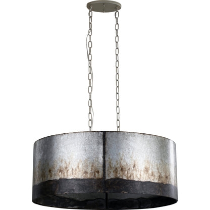Cannery Oval Linear Pendant by Varaluz in ombre galvanized. Made from ombre galvanized in a modern style.