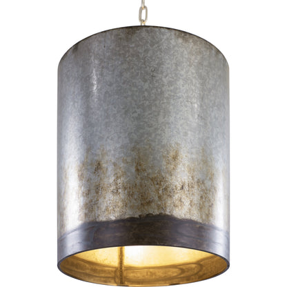 Cannery Pendant by Varaluz in ombre galvanized. Made from ombre galvanized in a modern style.