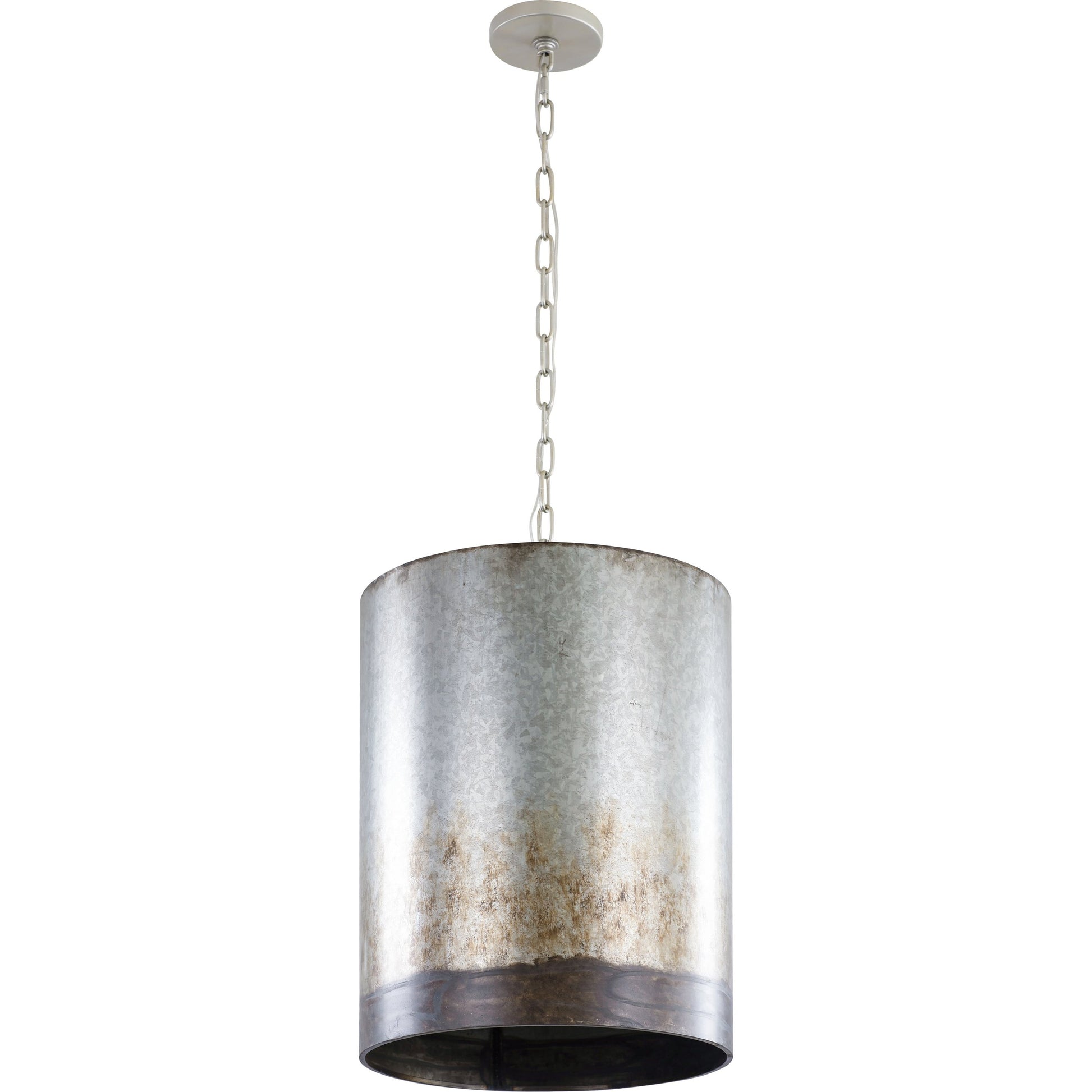 Cannery Pendant by Varaluz in ombre galvanized. Made from ombre galvanized in a modern style.