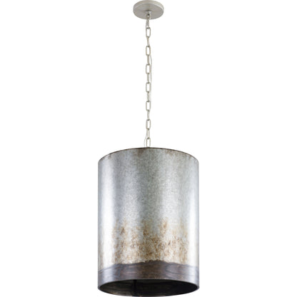 Cannery Pendant by Varaluz in ombre galvanized. Made from ombre galvanized in a modern style.