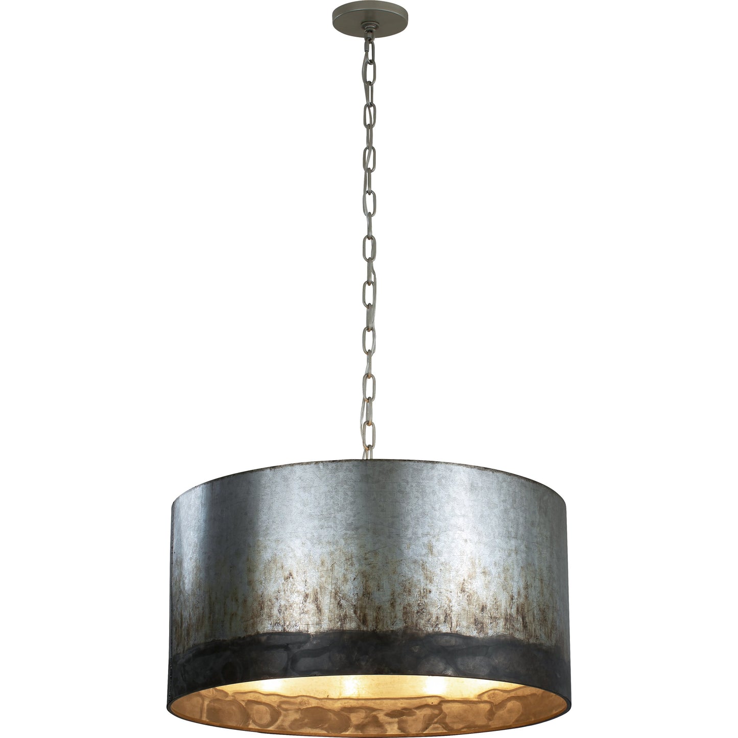 002 SR-817632 | Additional Silo | Cannery Drum Pendant by Varaluz in ombre galvanized. Made from ombre galvanized in a modern style.