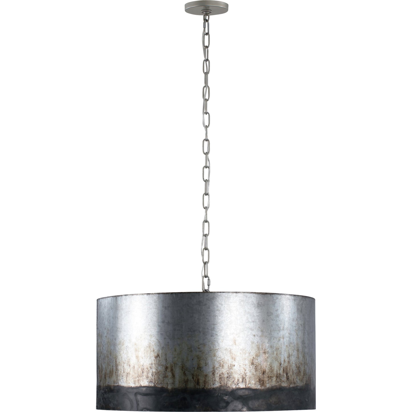 001 SR-817632 | Primary Silo | Cannery Drum Pendant by Varaluz in ombre galvanized. Made from ombre galvanized in a modern style.