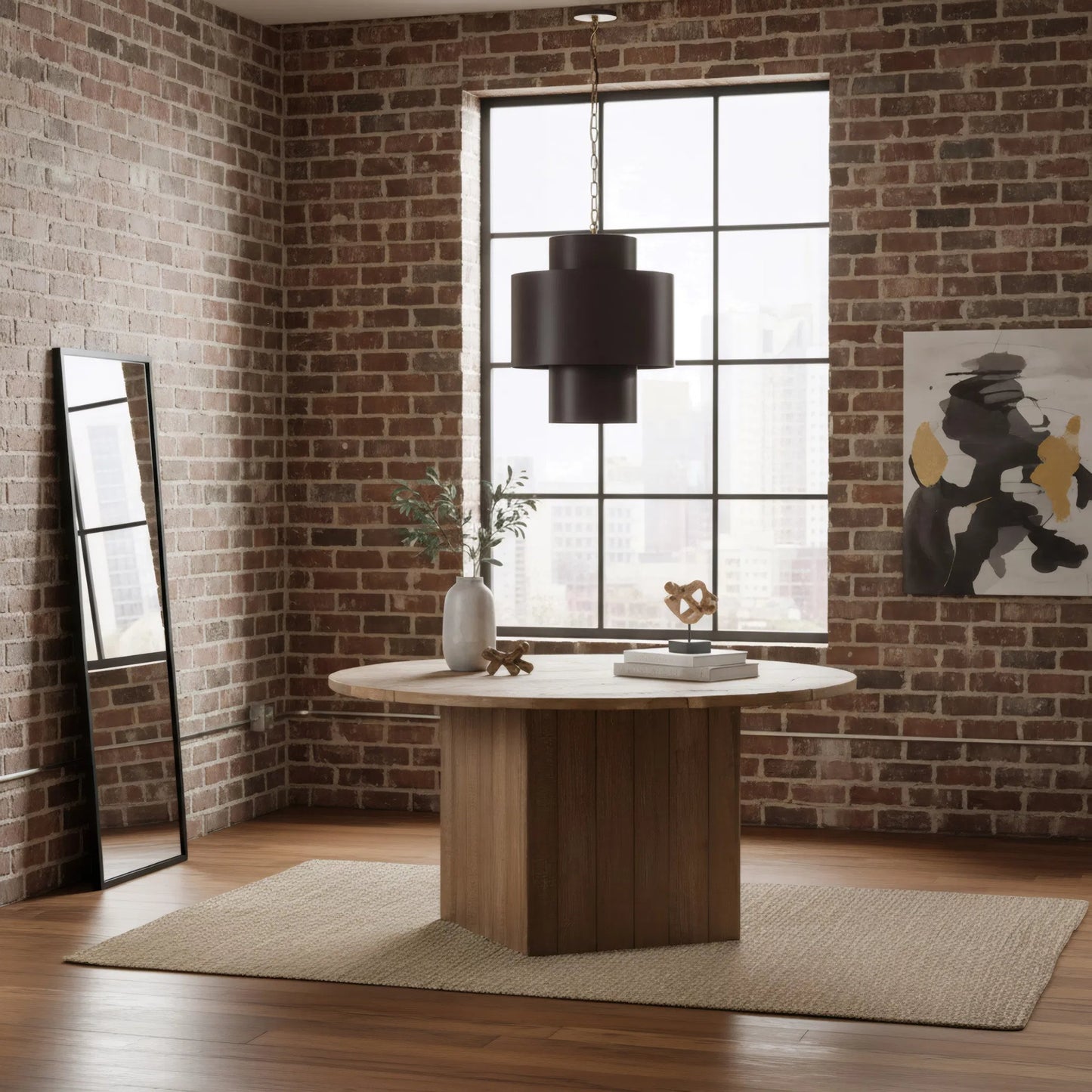 004 SI-2536934 | Lifestyle | Cannery 4 Light Tall Pendant by Varaluz in bronze, brown. Made from galvanized steel in a unique style.