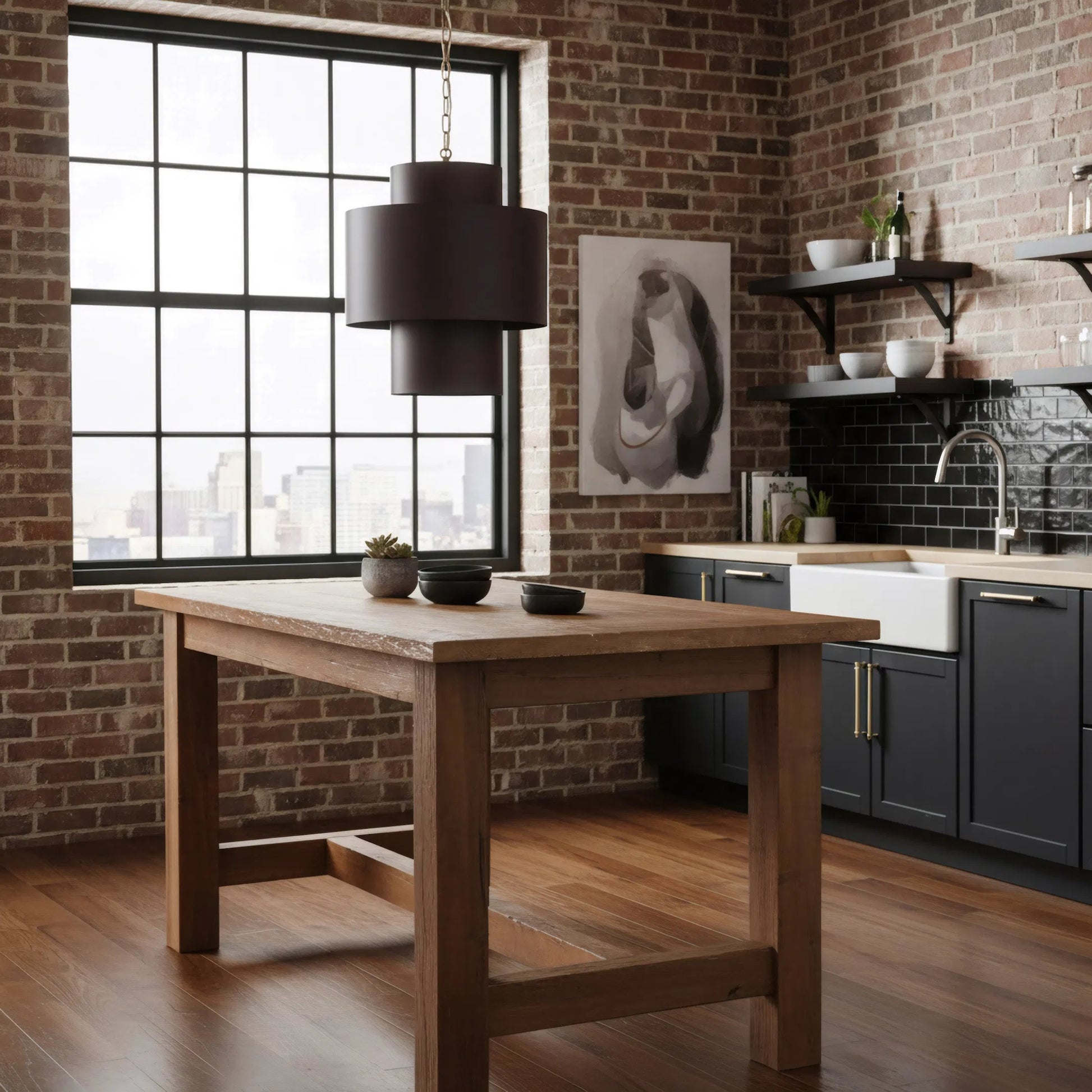 Cannery 4 Light Tall Pendant by Varaluz in bronze, brown. Made from galvanized steel in a unique style.