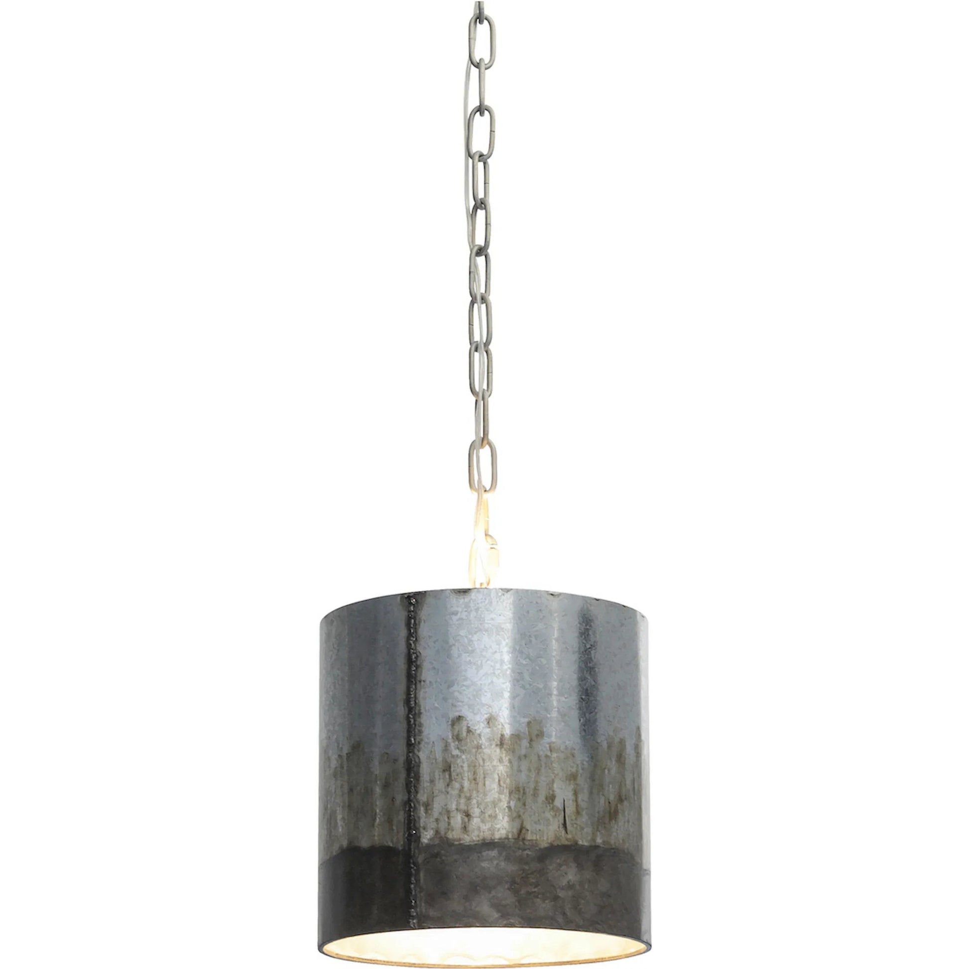 Cannery Mini Pendant by Varaluz in ombre galvanized. Made from ombre galvanized in a modern style.