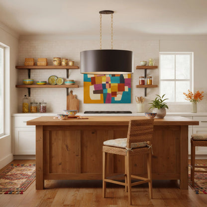 Cannery 6 Light Oval/Linear Pendant by Varaluz in bronze, brown. Made from galvanized steel in a unique style.