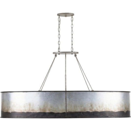 Cannery 7 Light Linear by Varaluz. Made from galvanized steel in a unique style.