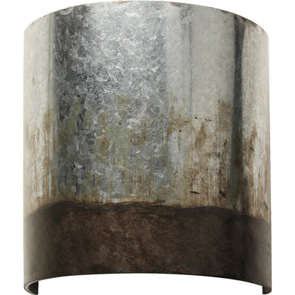 Cannery 1-Light Wall Sconce by Varaluz in ombre galvanized. Made from ombre galvanized in a modern style.