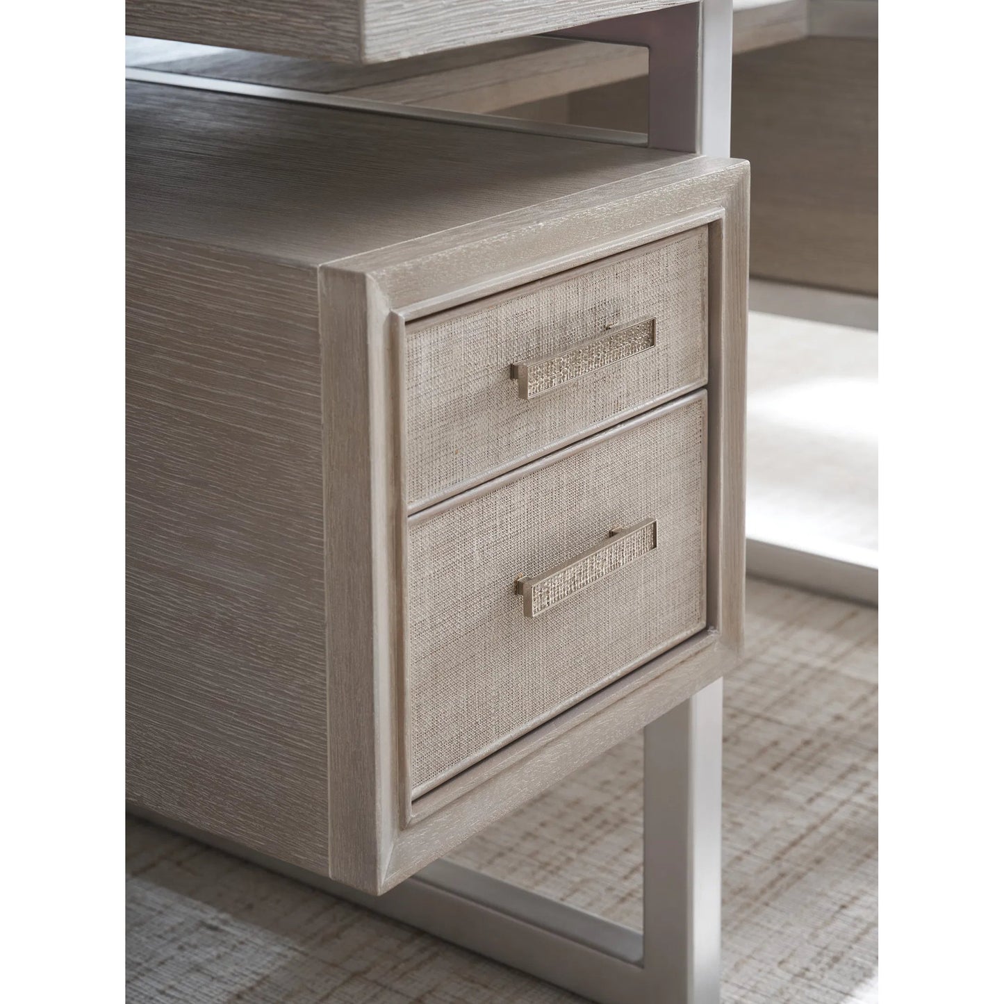 004 SI-2242491 | Closeup | Evanston Writing Desk by Sligh in gray. Made from unique in a transitional style.
