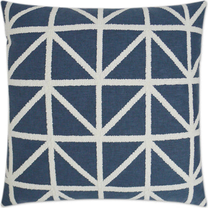 Port of Call Pillow by DV Kap Home in blue. Made from 50% cotton, 50% polyester in a transitional style.