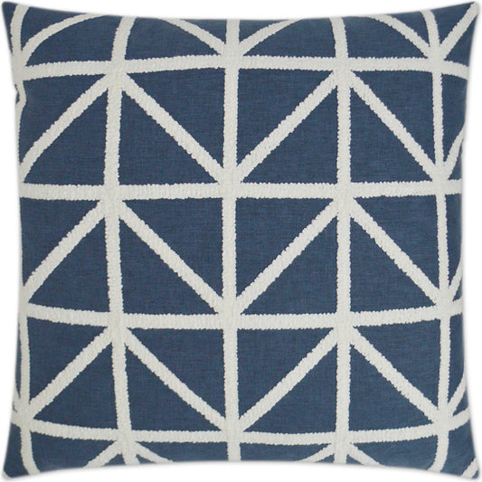 Port of Call Pillow by DV Kap Home in blue. Made from 50% cotton, 50% polyester in a unique style.