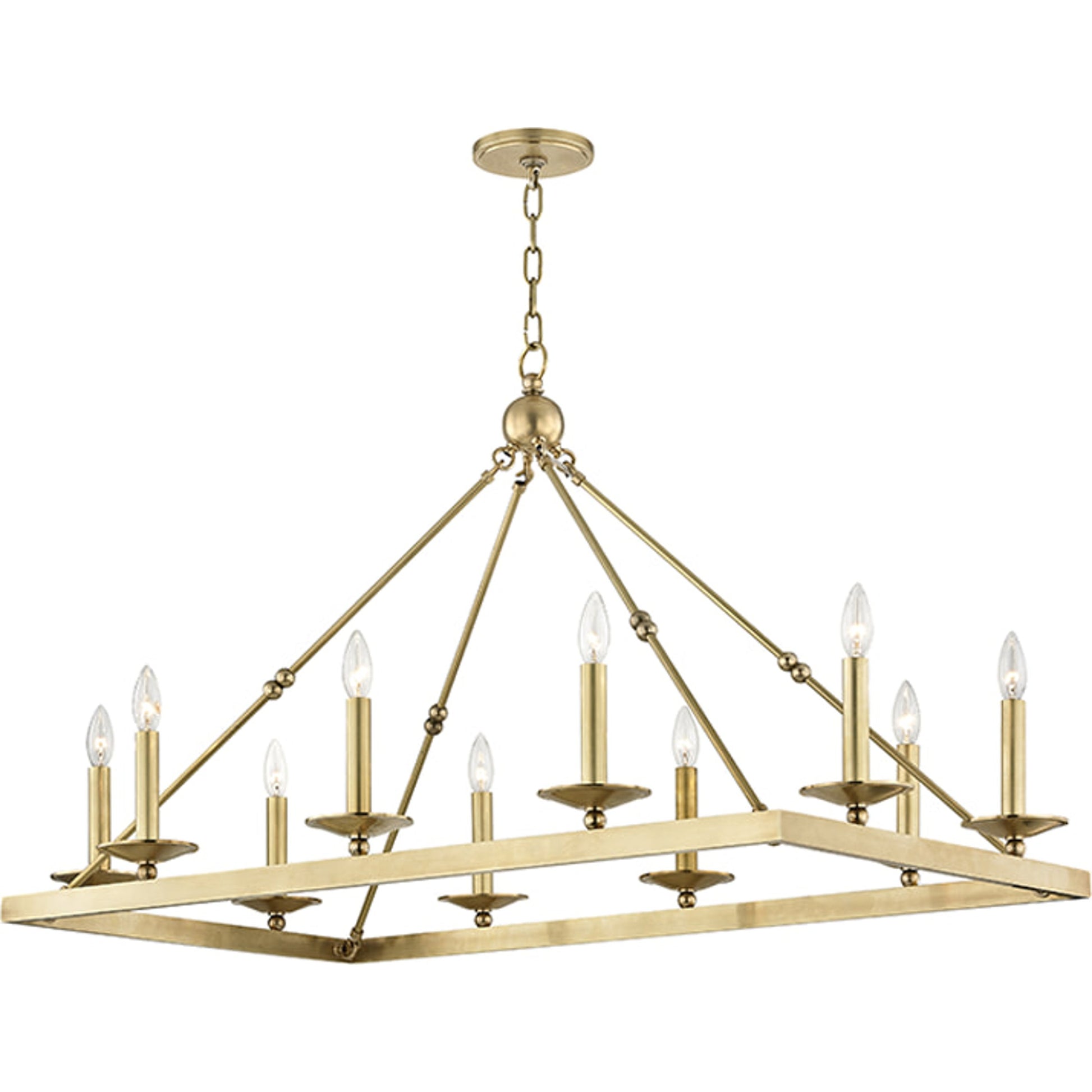 Allendale 10 Light Chandelier by Hudson Valley. Made from steel in a transitional style.