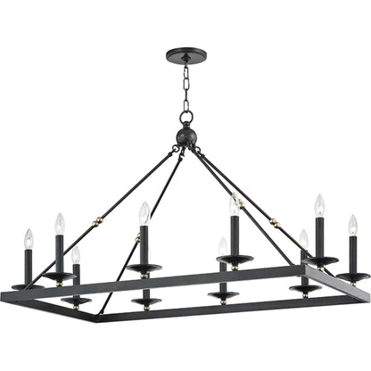 Allendale 10 Light Chandelier by Hudson Valley. Made from steel in a transitional style.