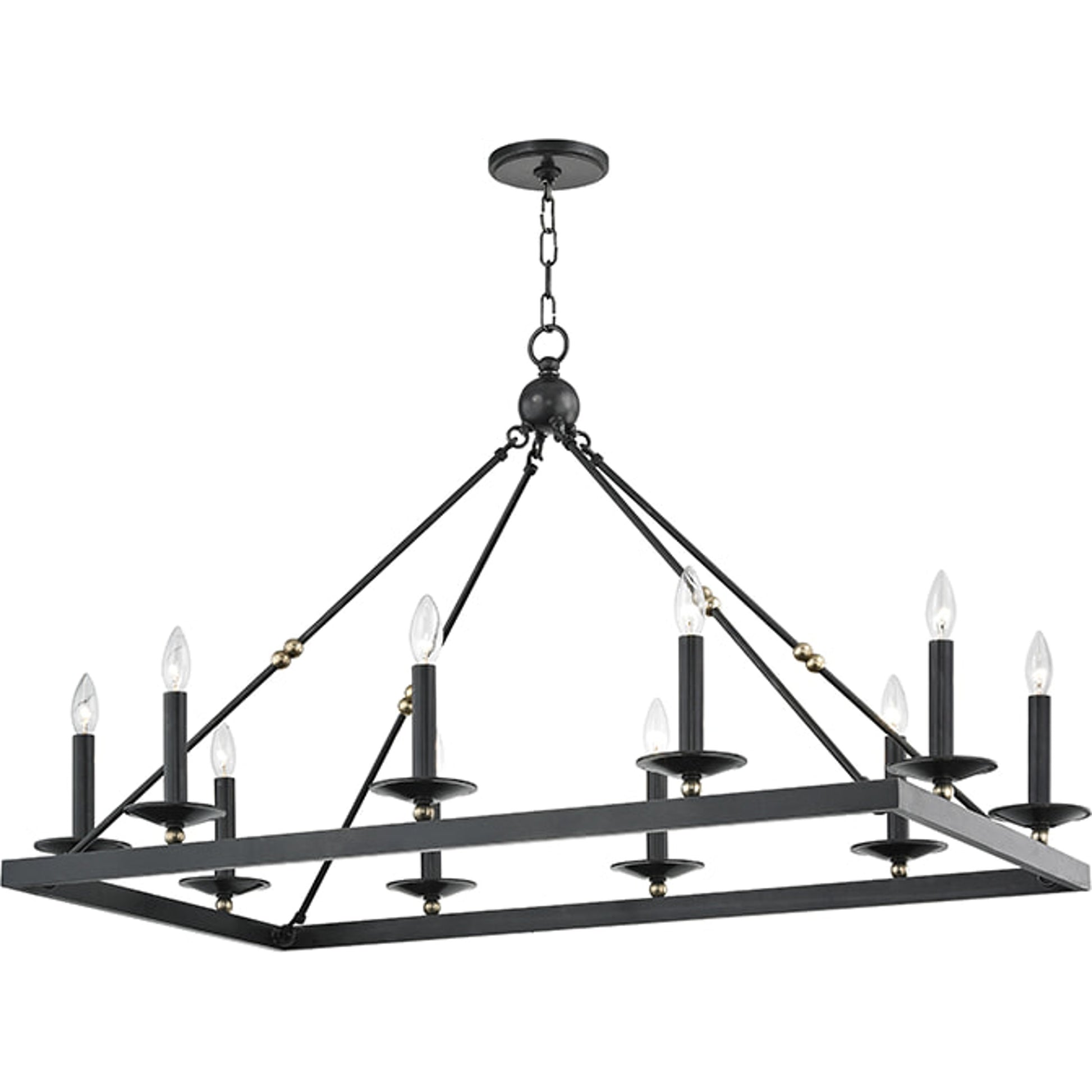 Allendale 10 Light Chandelier by Hudson Valley. Made from steel in a transitional style.