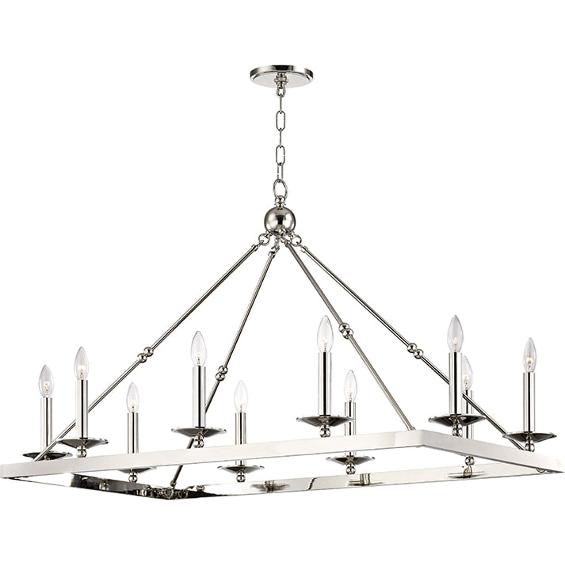 Allendale 10 Light Chandelier by Hudson Valley. Made from steel in a transitional style.