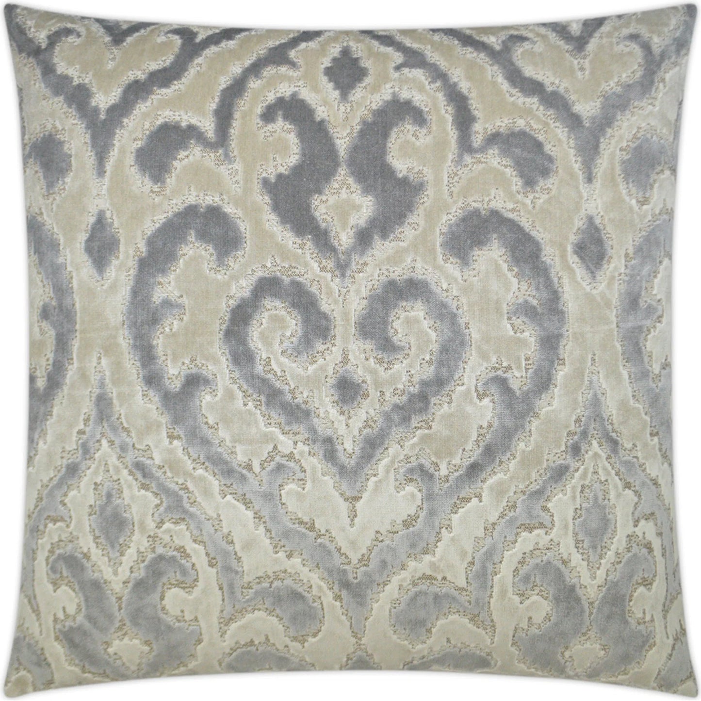 001 SI-2382254 | Primary Silo | Sirocco Pillow by DV Kap Home in grey. Made from 50% viscose, 35% polyester, 15% cotton in a traditional style.
