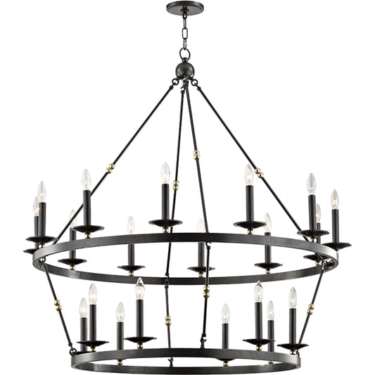 Allendale 20 Light Chandelier by Hudson Valley. Made from steel in a transitional style.