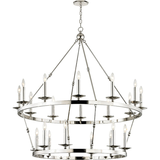Allendale 20 Light Chandelier by Hudson Valley. Made from steel in a transitional style.