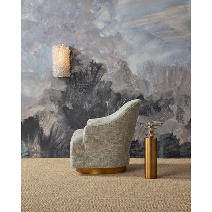 Iconoclast Wall Sconce by Currey and Company in contemporary silver leaf, contemporary silver, natural. Made from wrought iron, rock crystal in a modern style.