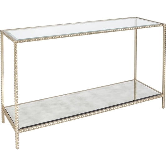 Stud Console Table by Global Views. Made from aluminum, glass in a unique style.